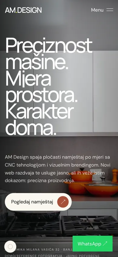 Kuhinje & CNC — mobilni prikaz