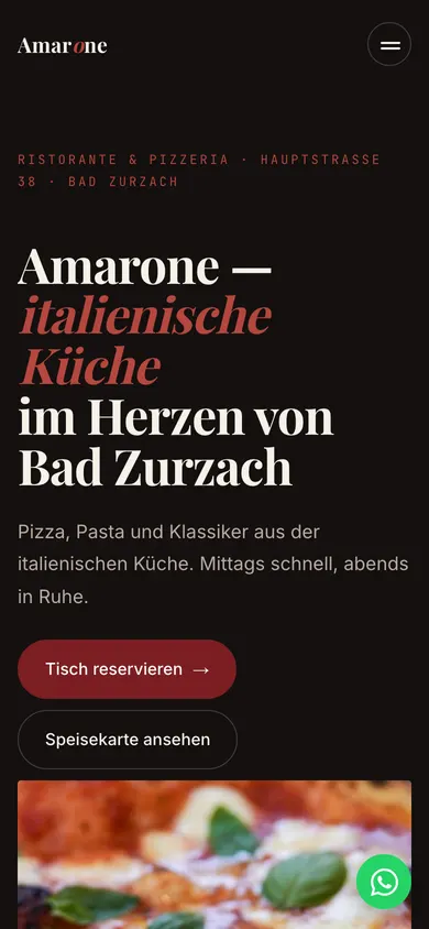 Ristorante — mobilni prikaz