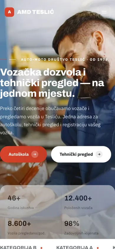Autoškola i tehnički — mobilni prikaz