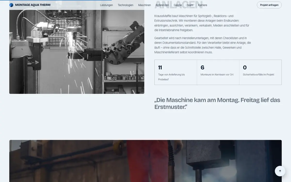Industriemontage — sekcija 2