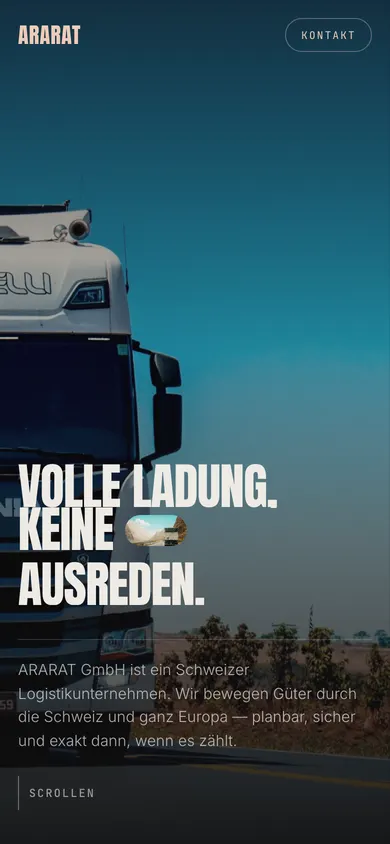 Swiss Logistik — mobilni prikaz