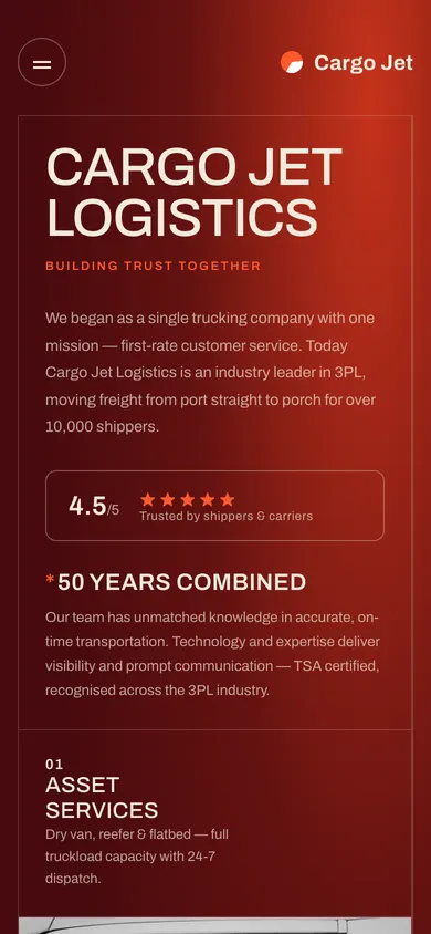 Cargo Jet — mobilni prikaz
