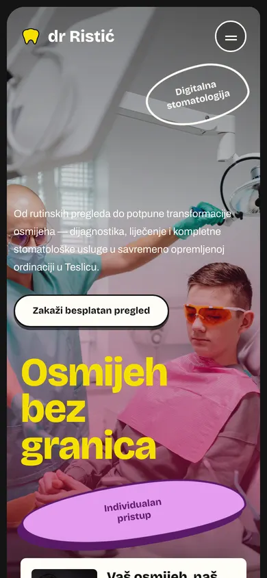 Stomatolog — mobilni prikaz