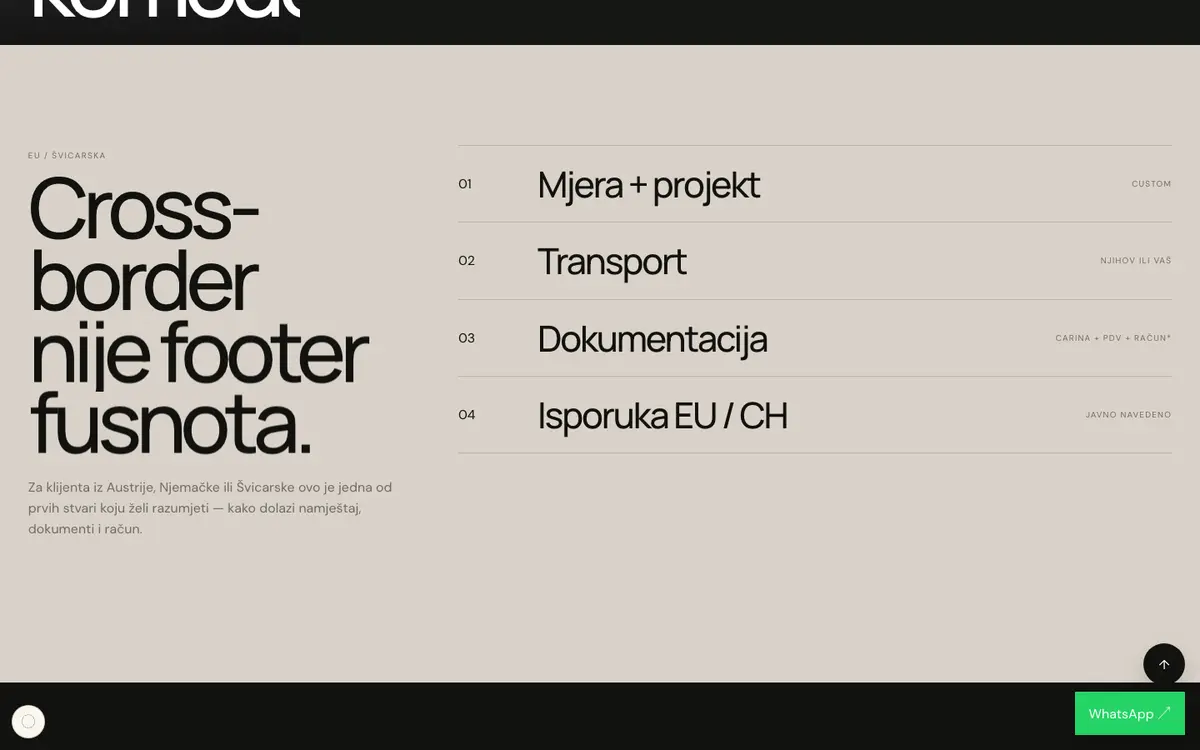 Furniture Export — sekcija 4