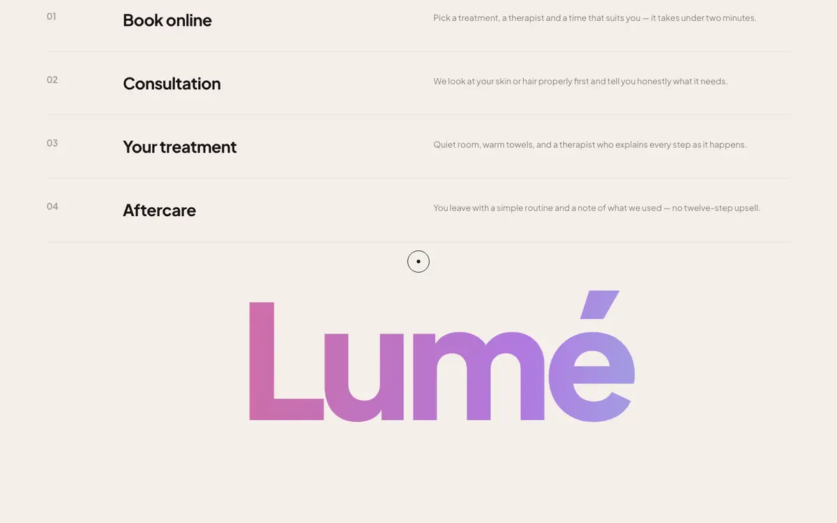 Lumé Beauty — sekcija 4