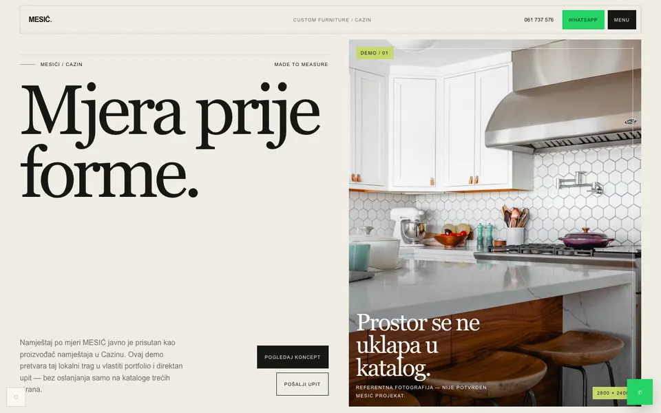 Šablon Namještaj po mjeri — Namještaj i enterijer