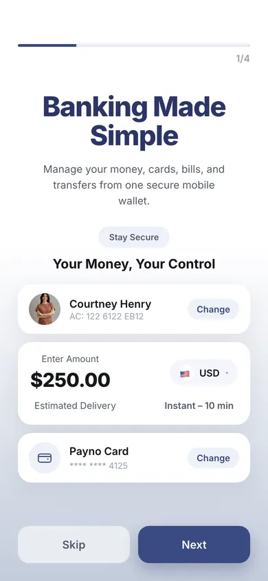 Neo Bank — mobilni prikaz