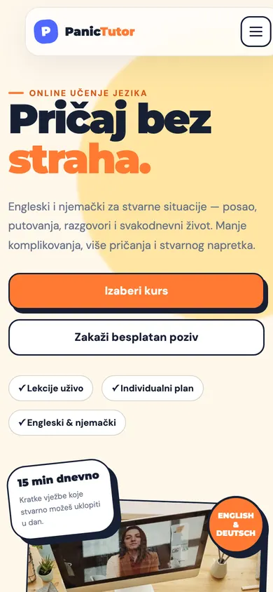 Škola jezika — mobilni prikaz