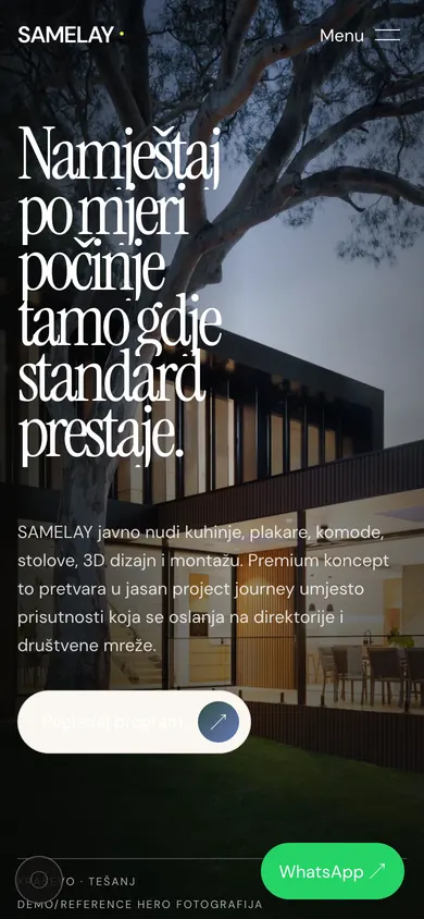 Kuhinje Program — mobilni prikaz