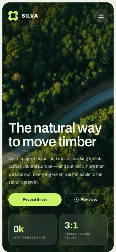 Silva Forestry — mobilni prikaz