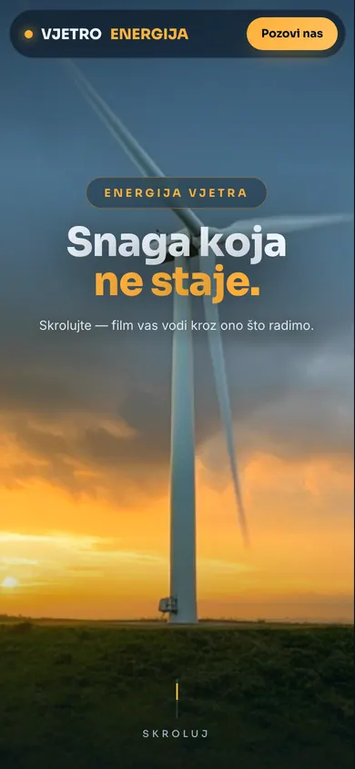Vjetro Scroll — mobilni prikaz