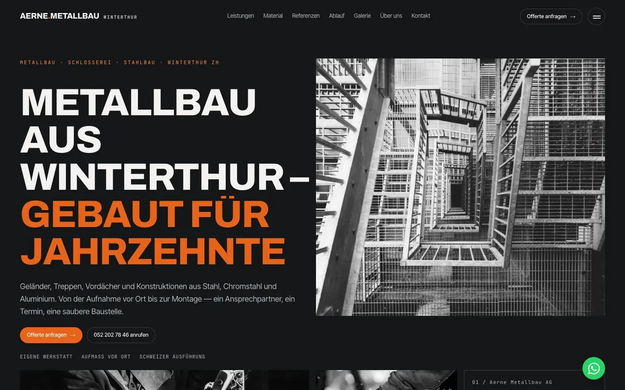 Screenshot: Metallbau — Desktop