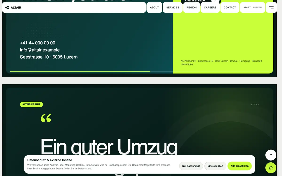 Umzug Pro — sekcija 3