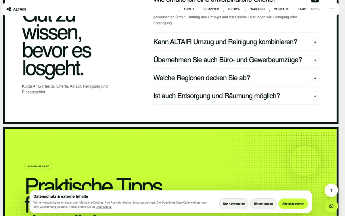 Umzug Pro — sekcija 4