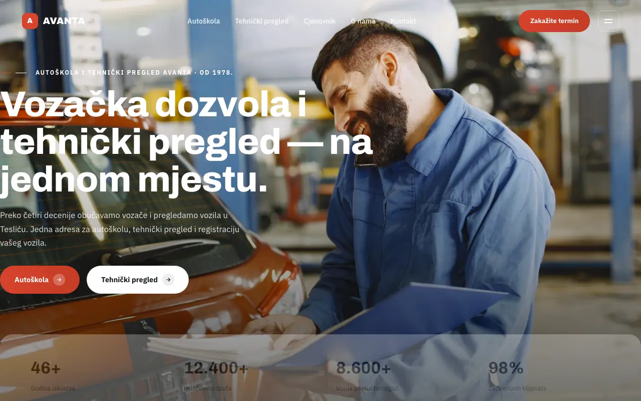 Snimak ekrana: Autoškola i tehnički — Desktop