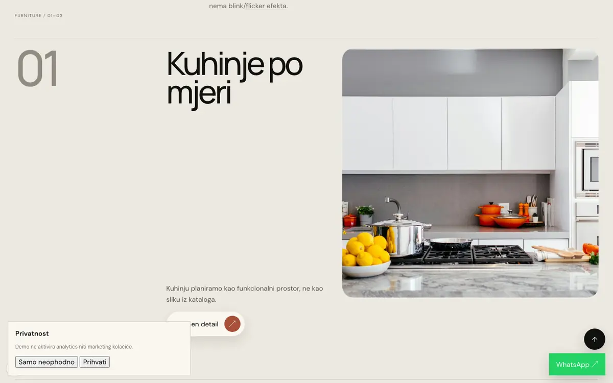 Kuhinje & CNC — sekcija 1