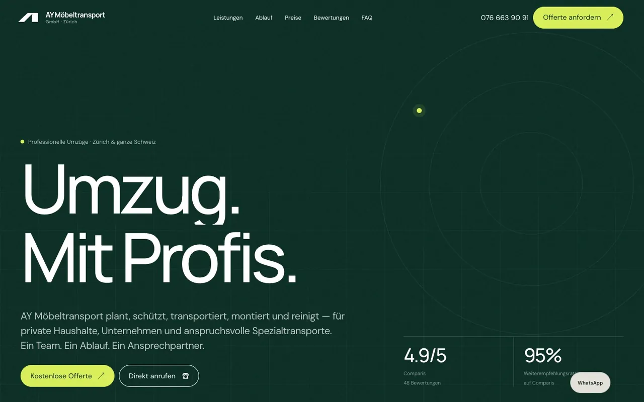 Screenshot: Möbeltransport — Desktop