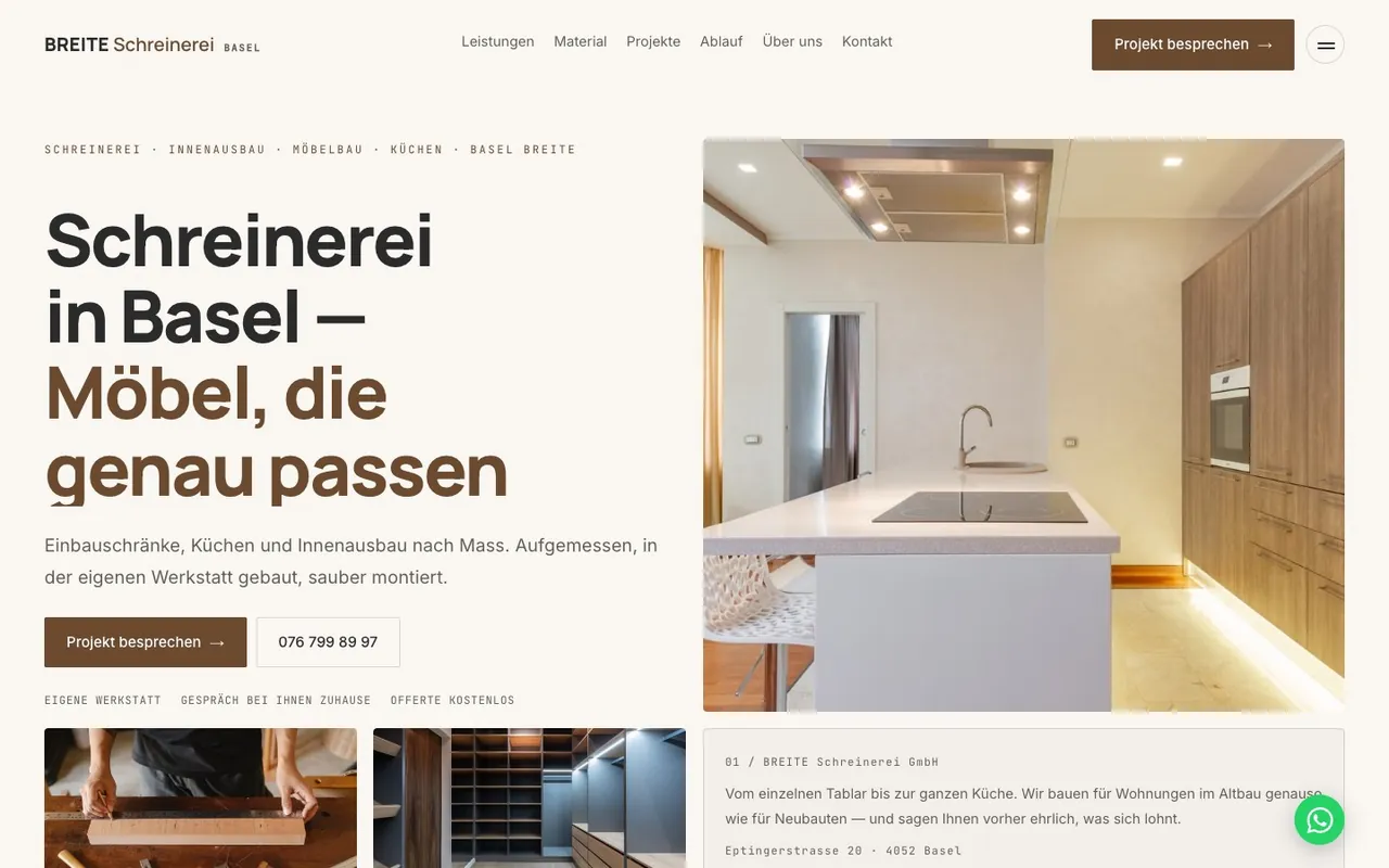 Screenshot: Innenausbau — Desktop