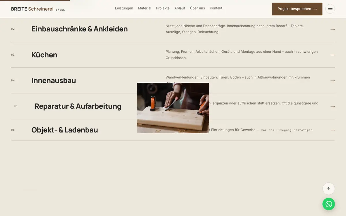 Innenausbau — Abschnitt 1
