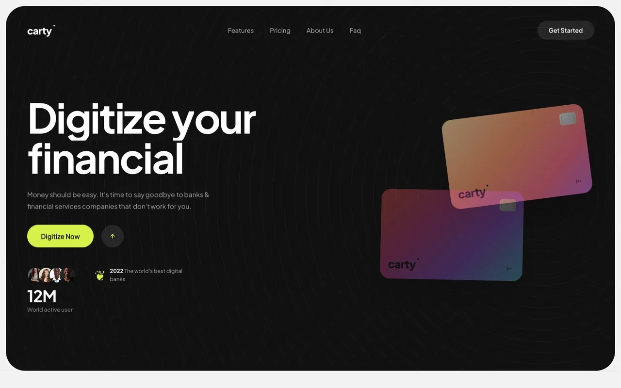 Screenshot: Fintech App — Desktop