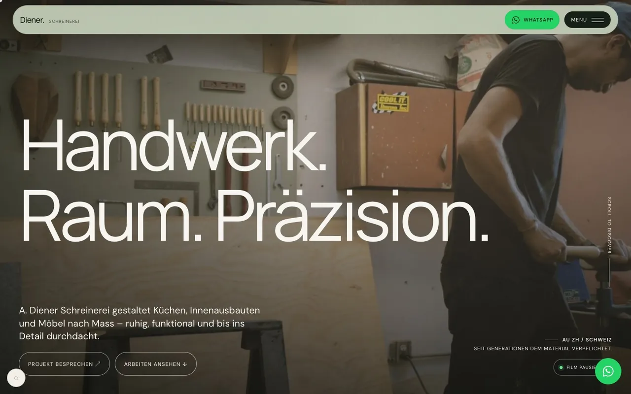 Screenshot: Schreinerei — Desktop