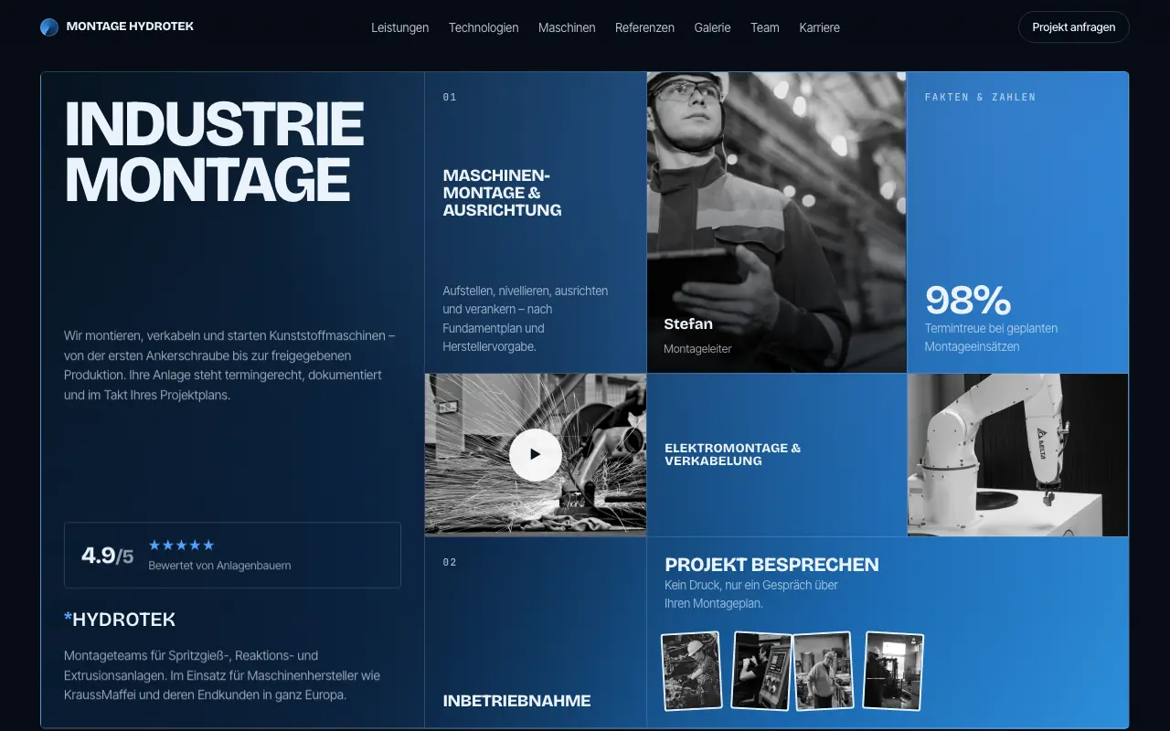 Snimak ekrana: Industriemontage — Desktop