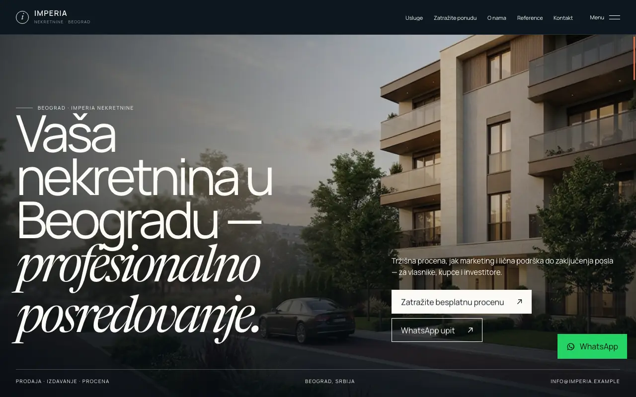 Snimak ekrana: Agencija Hover — Desktop