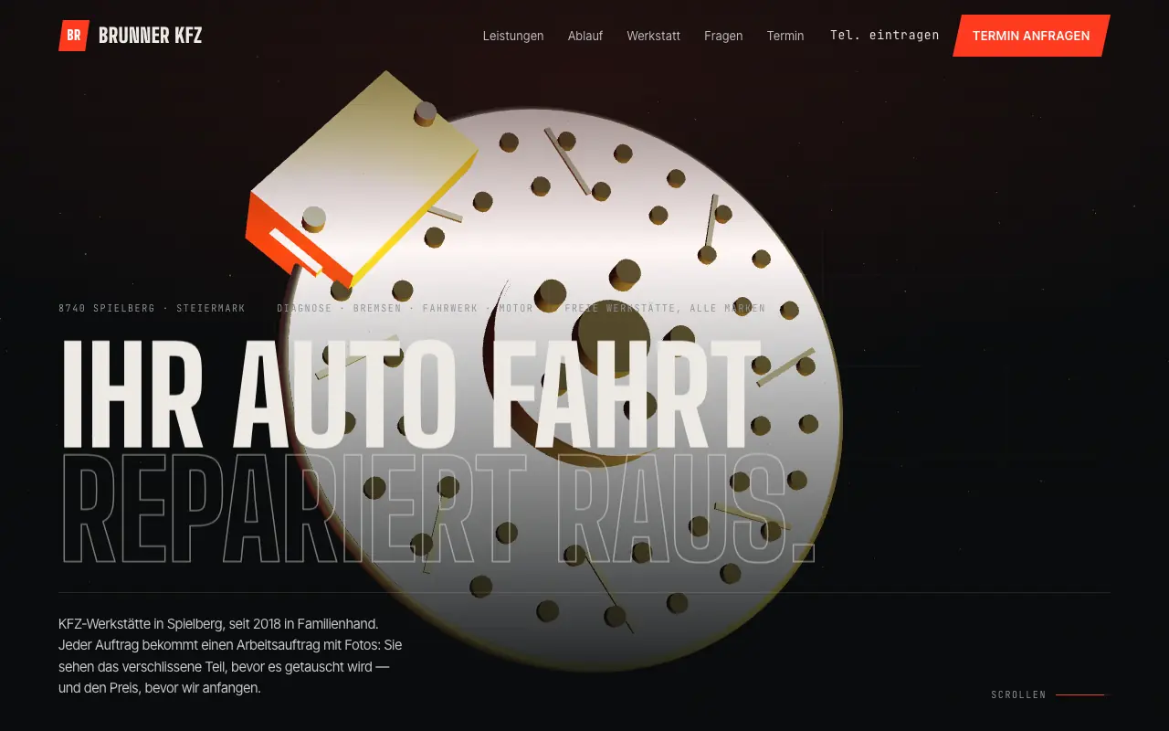 Snimak ekrana: KFZ Werkstatt — Desktop