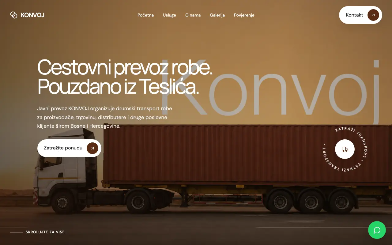Snimak ekrana: Cestovni prevoz — Desktop