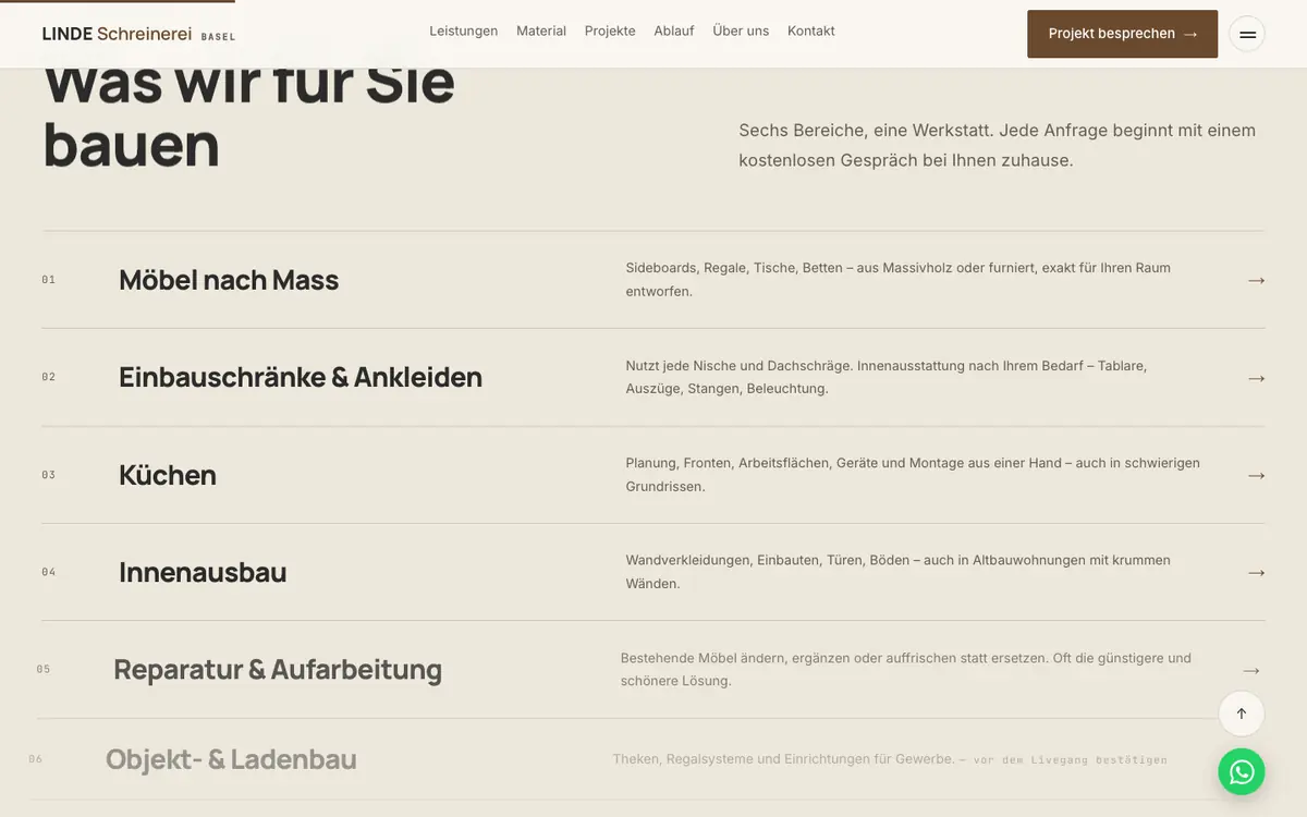 Innenausbau — sekcija 1