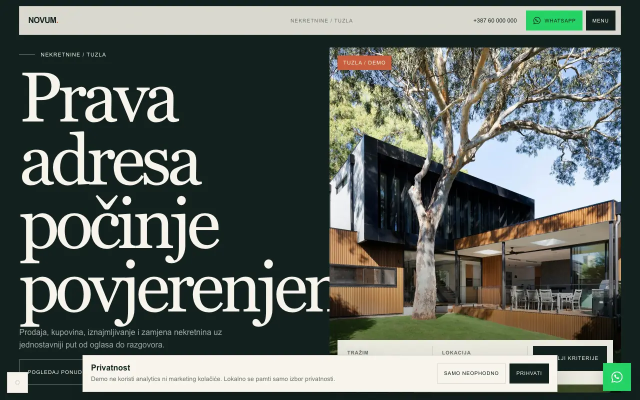 Snimak ekrana: Agencija Premium — Desktop