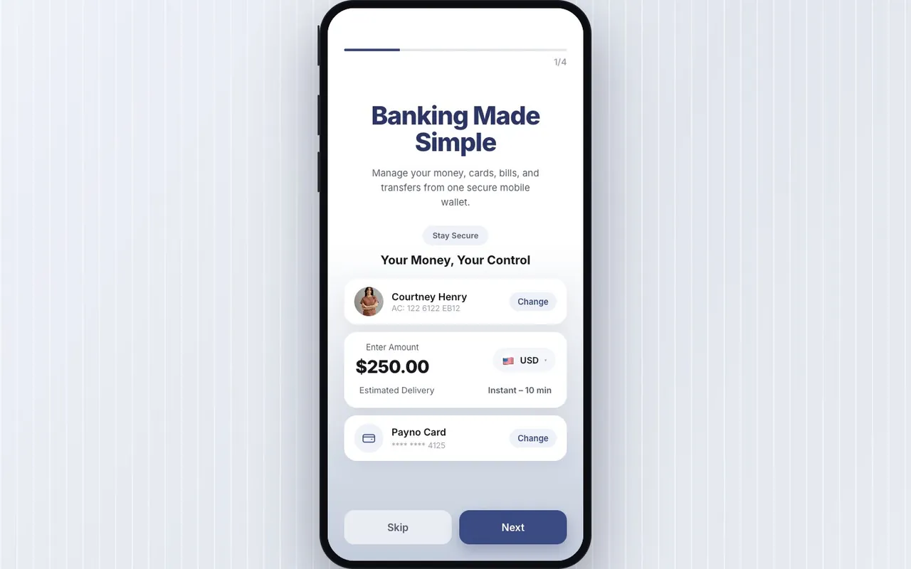 Screenshot: Neo Bank — Desktop