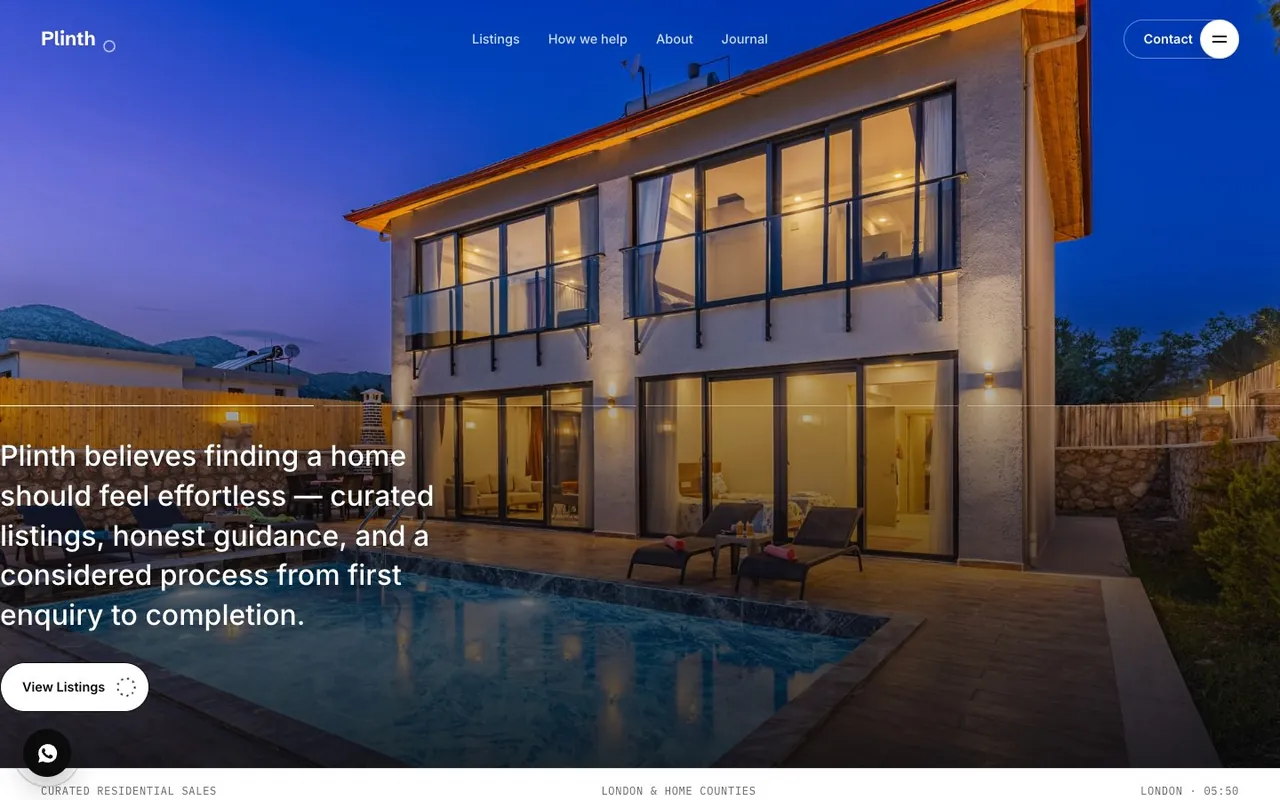 Screenshot: Estate London — Desktop
