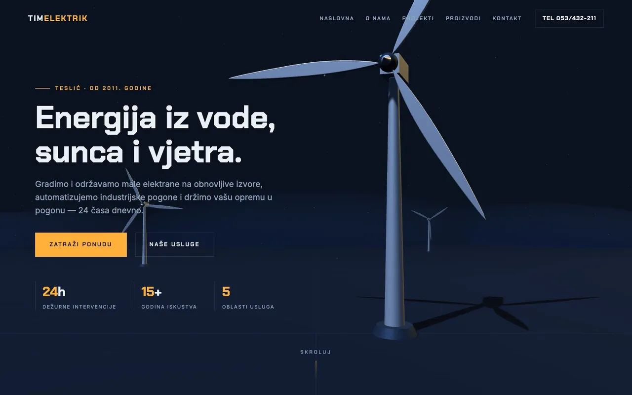 Screenshot: Elektro Energie — Desktop