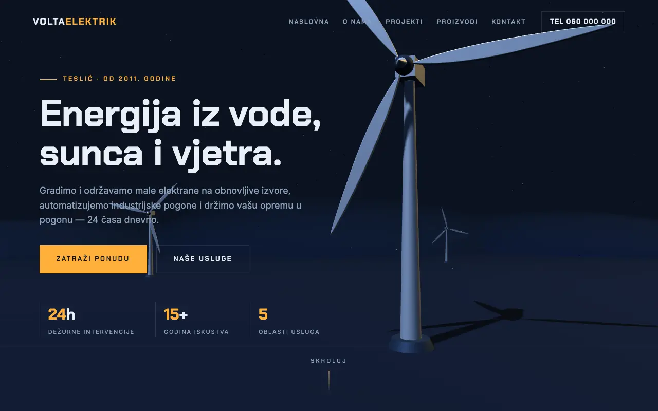 Snimak ekrana: Elektro Energija — Desktop